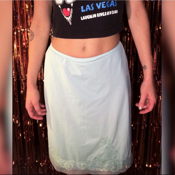 Powder Blue Sweetheart Slip - Picture 1 of 2